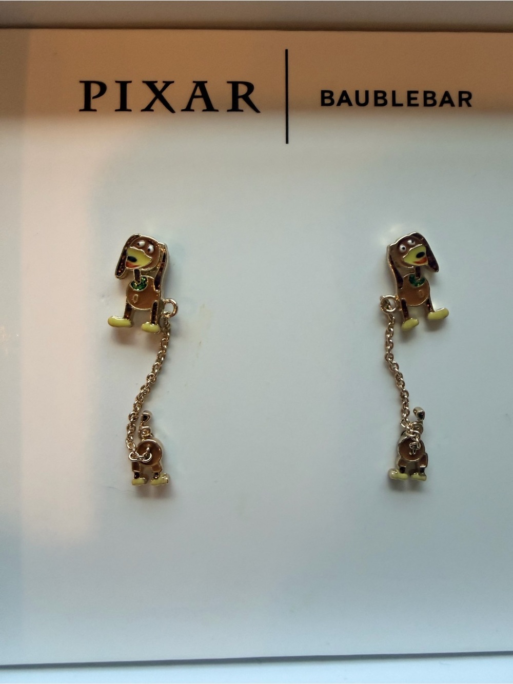 BaubleBar x Pixar Ducky Slinky Dog Earrings - Brown & Gold